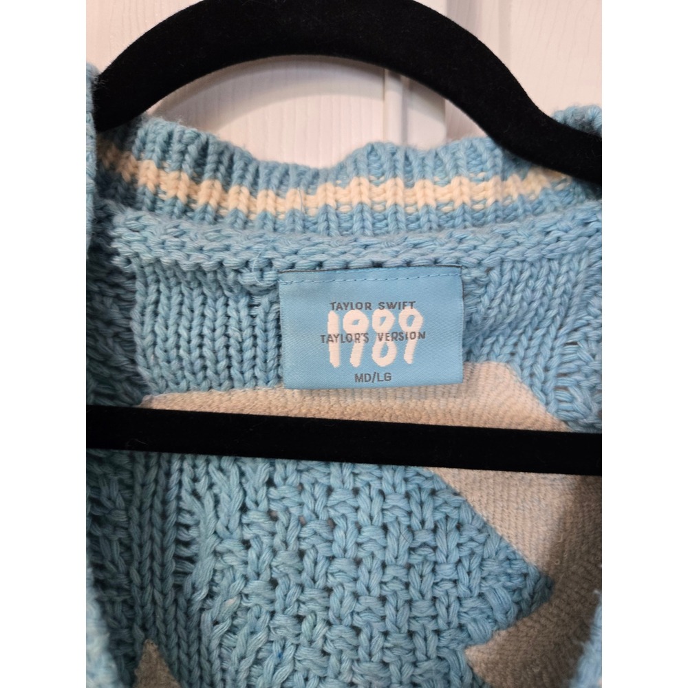 Taylor Swift 1989 Taylor's Version Blue Cable Knit Cardigan Seagulls MD/LG - Picture 6 of 6